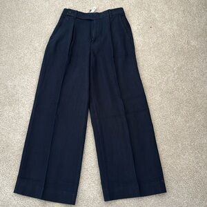 NWT, Madewell Harlow Wide Leg Pant, navy, size 6, 100% linen
